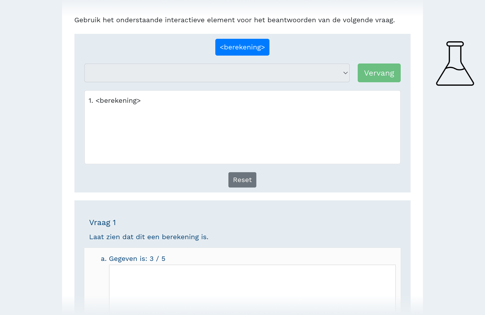 Interactief element over grammatica's boven een werkvorm.