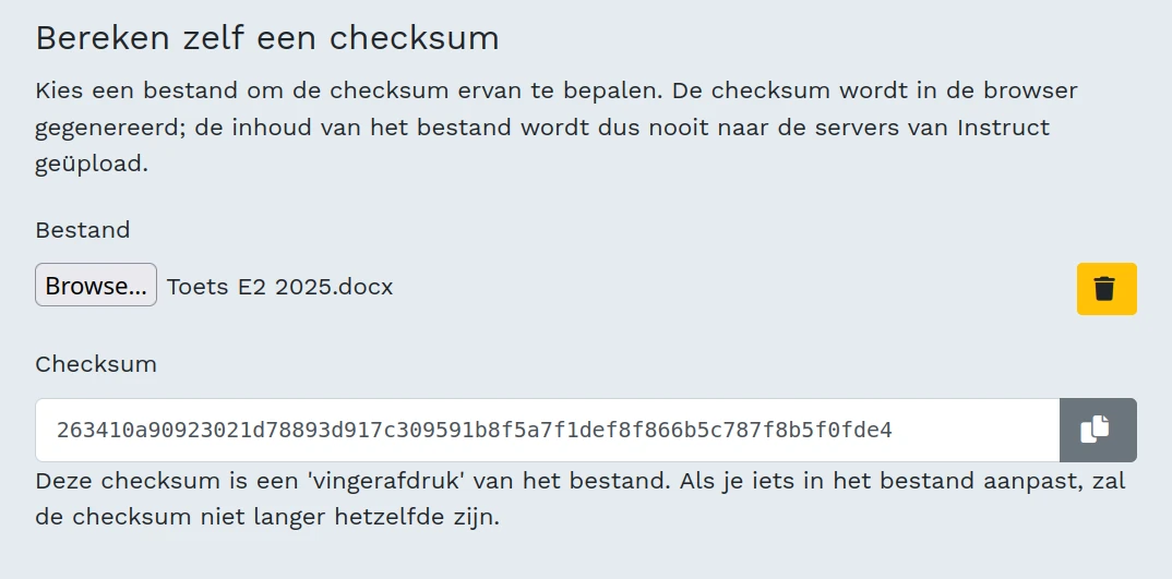 Screenshot interactief element: het versleutelde bericht wordt zichtbaar.